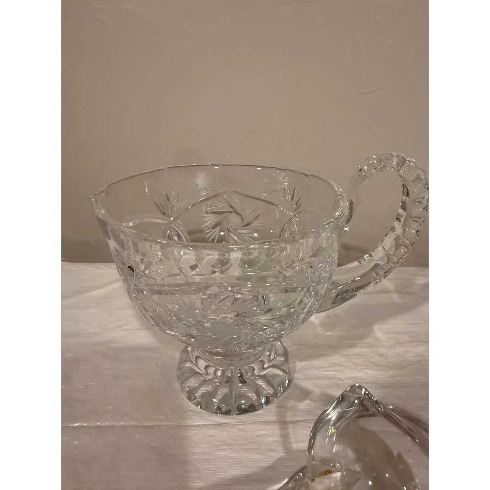 Waterford Crystal Gravy Boat with Ladle Clear Excellent Cut Glass Ireland